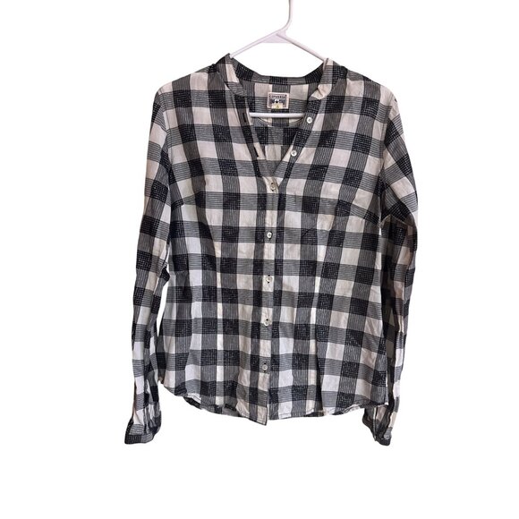 Converse One Star Black & White Plaid Button-Up Shirt M - Picture 1 of 7
